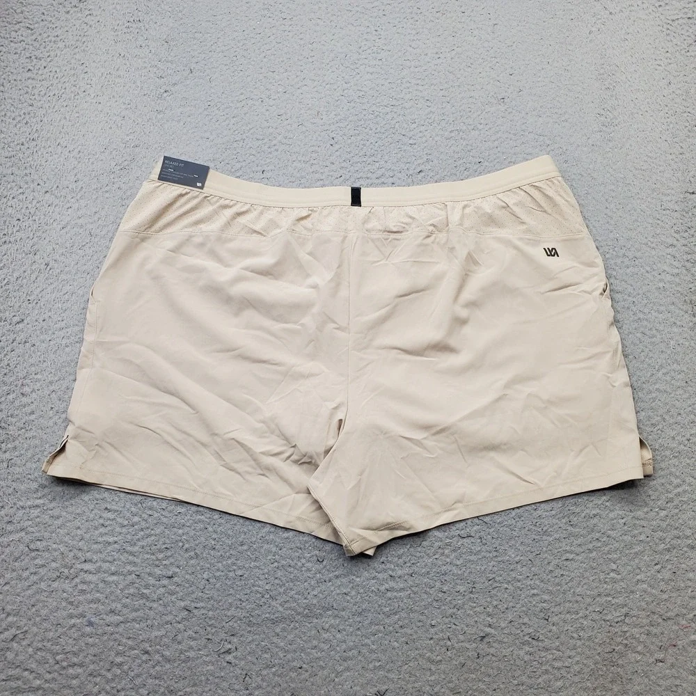 VRST Running Shorts Mens XXL Tan Lined Relaxed Fit Stretch Elastic Waist Pull On